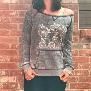 Bend, Oregon off-shoulder sweater